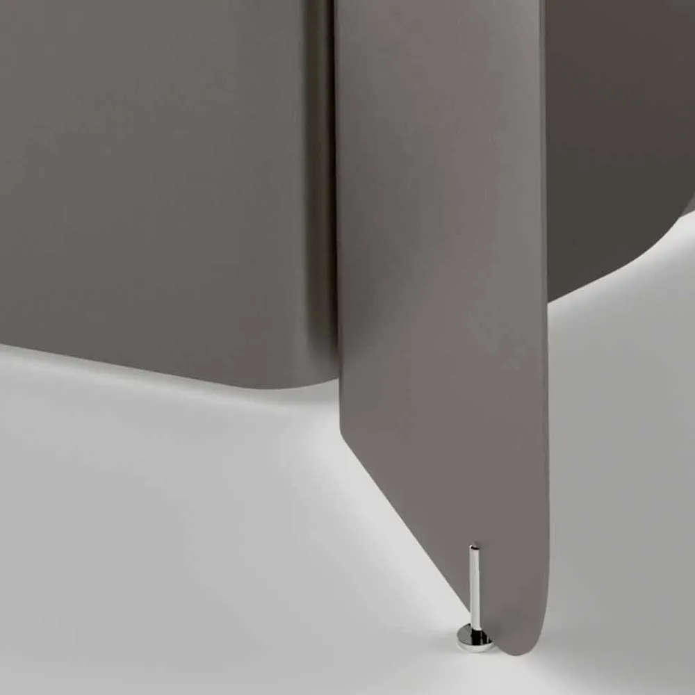 Viadurini Living Esstische-Tisch mit geformter Glasplatte und gebogenem Metallfuß - Piacere