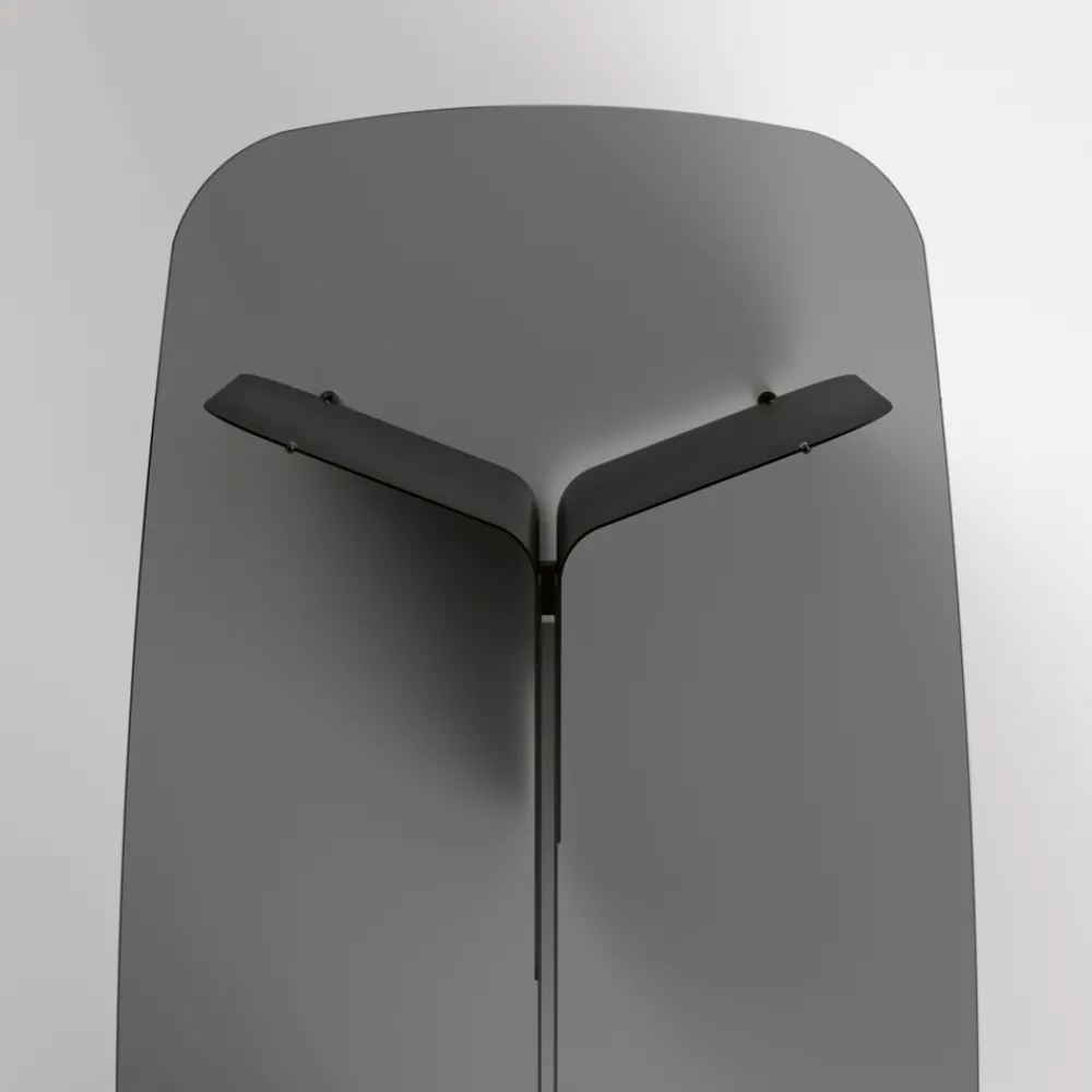 Viadurini Living Esstische-Tisch mit geformter Glasplatte und gebogenem Metallfuß - Piacere