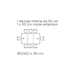Viadurini Living Ausziehbare Esstische-Tisch mit Innenverlängerungen und Klappkante aus Laminat, hergestellt in Italien – Gordito