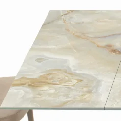 Viadurini Living Ausziehbare Esstische-Tisch mit integrierten Verlängerungen und Untergestell aus Nerzstahl, hergestellt in Italien – Dalmatiner