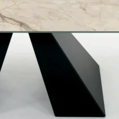 Viadurini Living Ausziehbare Esstische-Tisch mit integrierten Verlängerungen aus Keramik und Stahl, hergestellt in Italien – Dalmata