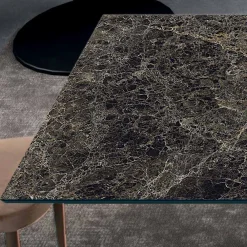 Viadurini Living Ausziehbare Esstische-Tisch mit integrierten Verlängerungen aus Keramik und Stahl, hergestellt in Italien – Dalmata