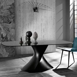 Viadurini Living Esstische-Tisch mit modernem Design aus gehärtetem Glas, hergestellt in Italien, Clark