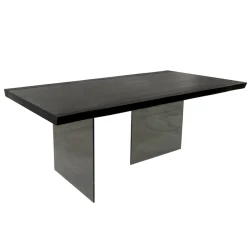 Viadurini Living Esstische Nach Mass|Esstische-Tisch mit plattierter Platte aus massiver Eiche und Basis aus Kristall Made in Italy - Noelia