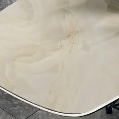 Viadurini Living Esstische-Tisch mit tonnenförmiger Keramikplatte und Stahlsockel Made in Italy - Ezzellino