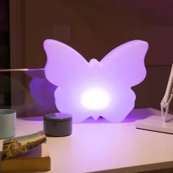 Viadurini Lighting Design Beleuchtung|Designer Stehlampen-Tisch- oder Stehlampe für drinnen oder draußen, weißer Schmetterling - Farfallastar