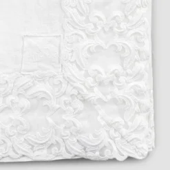 Viadurini Textile Tischdecken-Tischdecke aus weißem Leinen oder Butter mit rechteckigem Farnese-Spitzendesign - Kippel