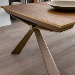 Viadurini Living Ausziehbarer Konsolentisch-Tischkonsole aus Holz und Metall ausziehbar bis 295 cm Made in Italy - Timedio