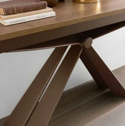 Viadurini Living Ausziehbarer Konsolentisch-Tischkonsole aus Holz und Metall ausziehbar bis 295 cm Made in Italy - Timedio