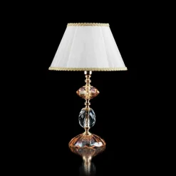 Viadurini Lighting Klassische Tischlampen-Tischlampe aus Glas und Kristall Belle, hergestellt in Italien