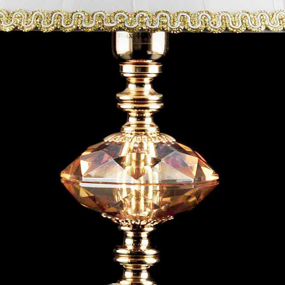 Viadurini Lighting Klassische Tischlampen-Tischlampe aus Glas und Kristall Belle, hergestellt in Italien