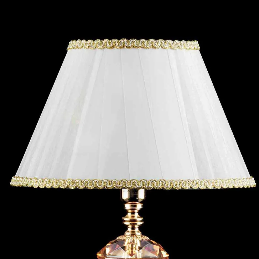 Viadurini Lighting Klassische Tischlampen-Tischlampe aus Glas und Kristall Belle, hergestellt in Italien