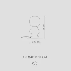 Ferroluce Moderne Tischlampen-Tischlampe aus Keramik und Glas, hergestellt in Italien – Copacabana