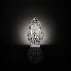 Viadurini Lighting Design Tischlampen-Tischlampe aus Kristall und Stahl eiförmig Egg