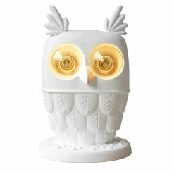 Viadurini Lighting Design Tischlampen-Tischlampe aus mattweißer Keramik 2 Lichter Modernes Design Eule - Eule