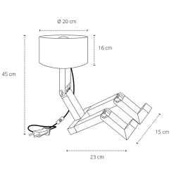 Viadurini Lighting Moderne Tischlampen-Tischlampe aus Naturholz mit Lampenschirm aus weißem - blauem Leinen