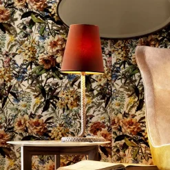 Grilli Design Tischlampen-Tischlampe aus Stoff und Leder Snake in Italien hergestellt
