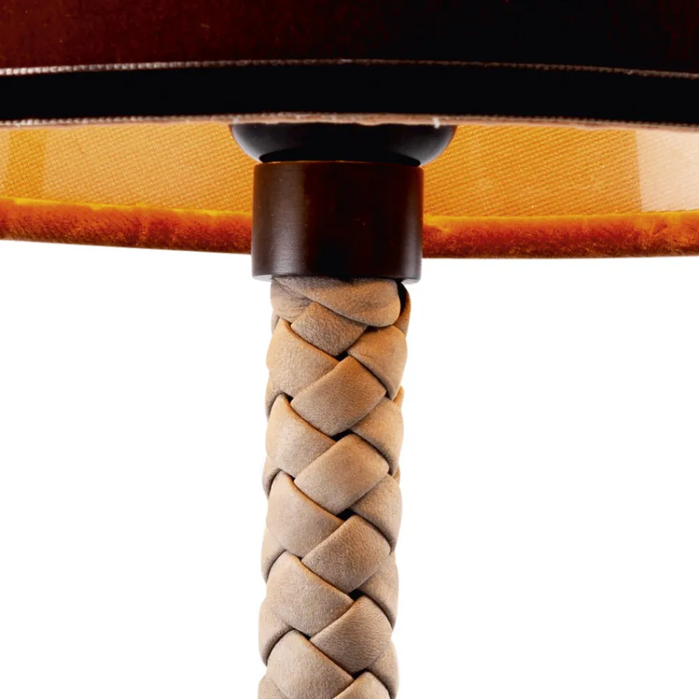 Grilli Design Tischlampen-Tischlampe aus Stoff und Leder Snake in Italien hergestellt