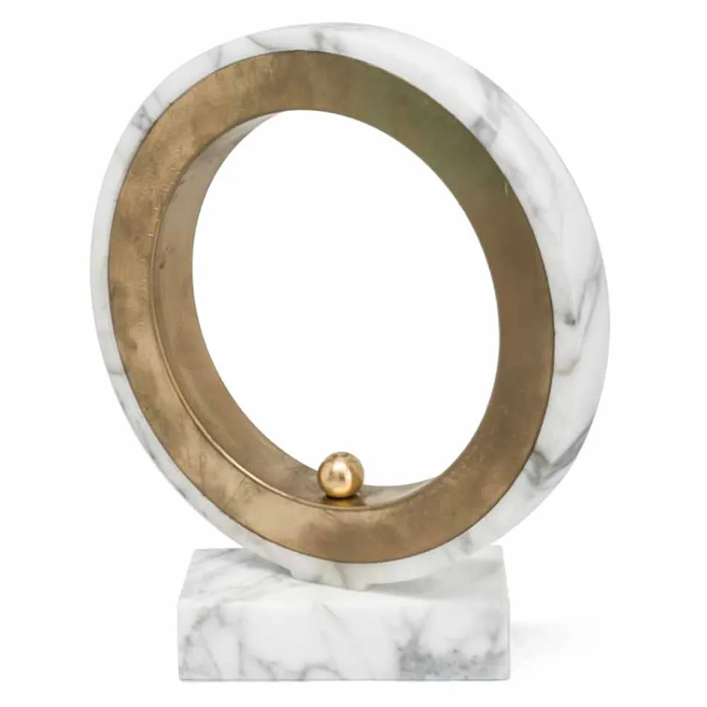 Viadurini Lighting Design Tischlampen-Tischlampe aus weißem Carrara-Marmor und Messing Made in Italy Luxury - Nazife