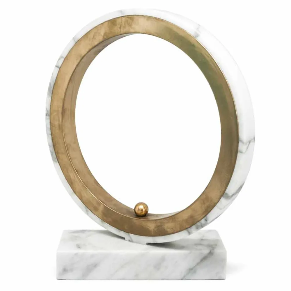 Viadurini Lighting Design Tischlampen-Tischlampe aus weißem Carrara-Marmor und Messing Made in Italy Luxury - Nazife