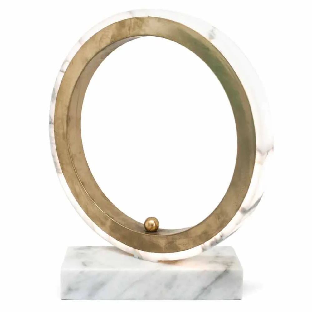 Viadurini Lighting Design Tischlampen-Tischlampe aus weißem Carrara-Marmor und Messing Made in Italy Luxury - Nazife