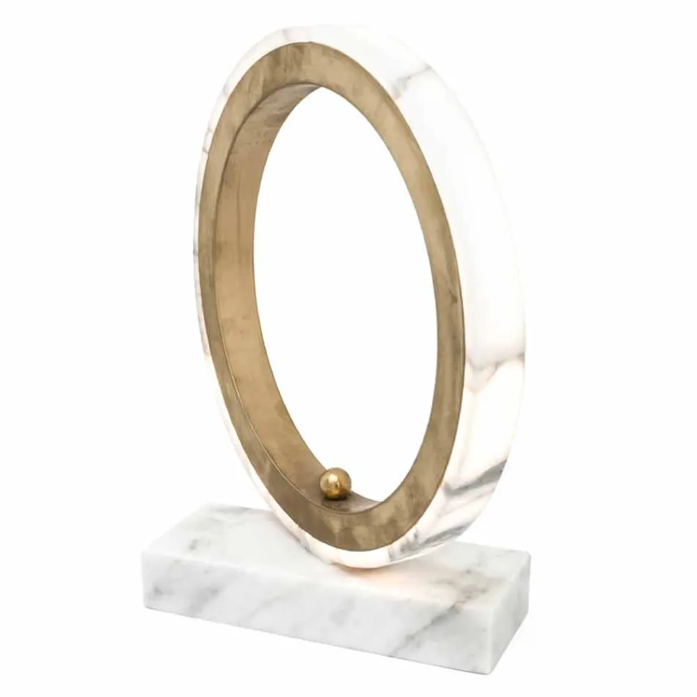Viadurini Lighting Design Tischlampen-Tischlampe aus weißem Carrara-Marmor und Messing Made in Italy Luxury - Nazife
