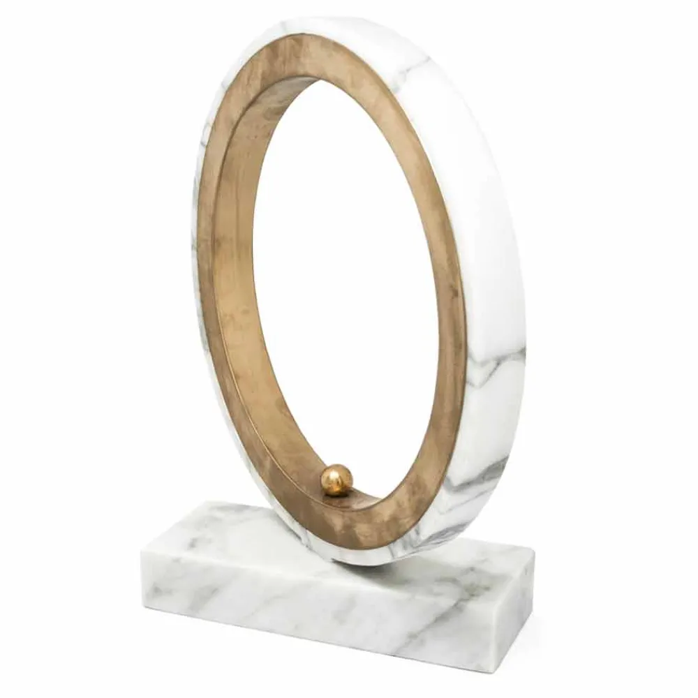 Viadurini Lighting Design Tischlampen-Tischlampe aus weißem Carrara-Marmor und Messing Made in Italy Luxury - Nazife