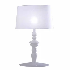 Viadurini Lighting Design Tischlampen-Tischlampe aus weißem Keramik- und Leinenlampenschirm 2 Abmessungen - Cadabra