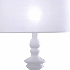 Viadurini Lighting Design Tischlampen-Tischlampe aus weißem Keramik- und Leinenlampenschirm 2 Abmessungen - Cadabra