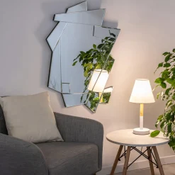 Viadurini Lighting Moderne Tischlampen-Tischlampe aus weißem Metall und Holz mit Lampenschirm aus Segeltuch - Sannah