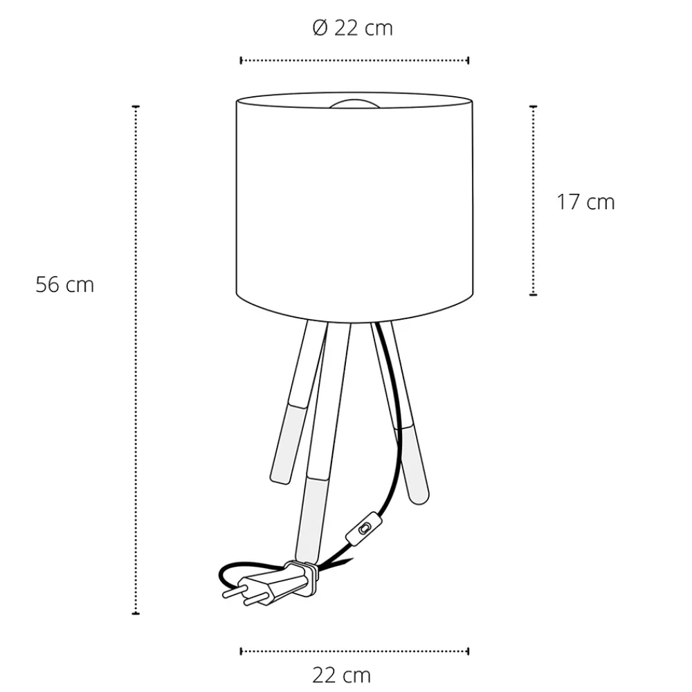 Viadurini Lighting Moderne Tischlampen-Tischlampe aus weißem Segeltuch mit Metall- und Holzstruktur - Fiona