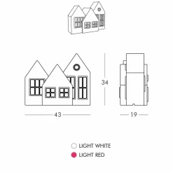 SLIDE Moderne Tischlampen-Tischlampe Casette Led weiß oder rot Design Made in Italy - Kolme