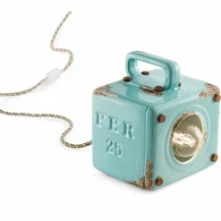 Ferroluce Vintage Tischlampen-Tischlampe im Industrial Look aus Keramik und Eisen Valerie