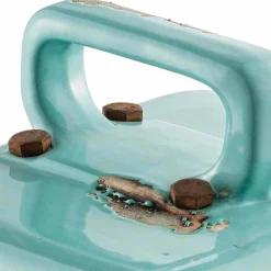 Ferroluce Vintage Tischlampen-Tischlampe im Industrial Look aus Keramik und Eisen Valerie