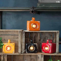 Ferroluce Vintage Tischlampen-Tischlampe im Industrial Look aus Keramik und Eisen Valerie