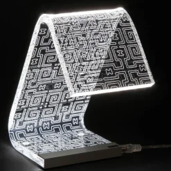 Viadurini Lighting Moderne Tischlampen-Tischlampe Led Kristall Acryl Gefaltet Laser Dekor - Possett