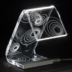Viadurini Lighting Moderne Tischlampen-Tischlampe Led Kristall Acryl Gefaltet Laser Dekor - Possett