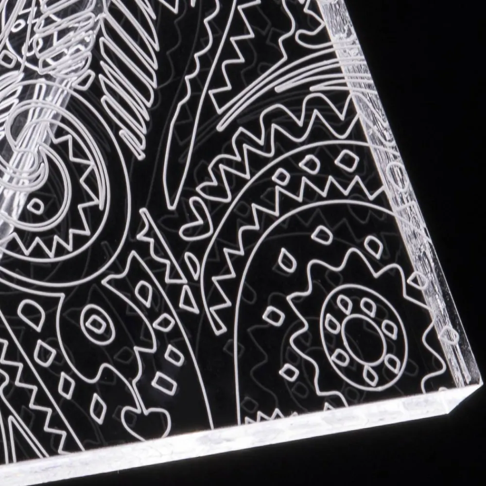 Viadurini Lighting Moderne Tischlampen-Tischlampe Led Kristall Acryl Gefaltet Laser Dekor - Possett