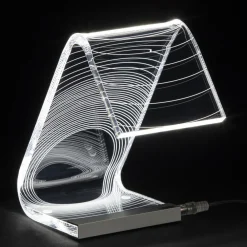 Viadurini Lighting Moderne Tischlampen-Tischlampe Led Kristall Acryl Gefaltet Laser Dekor - Possett