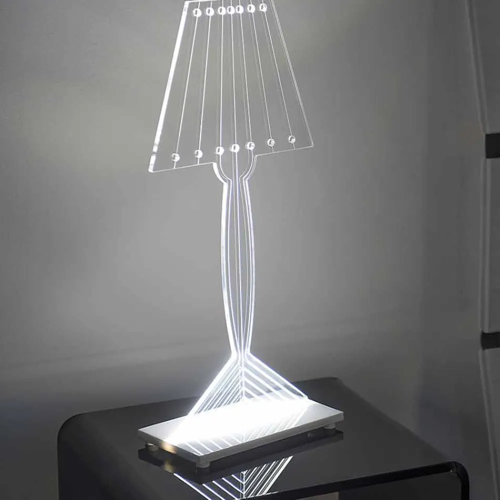 Viadurini Lighting Design Tischlampen-Tischlampe mit LED-Licht aus Plexiglas, Ferla