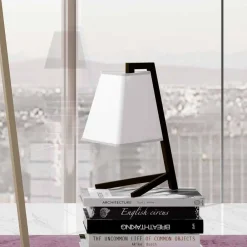 Viadurini Lighting Moderne Tischlampen-Tischlampe mit Struktur aus Metall und Stoff Made in Italy - Barton