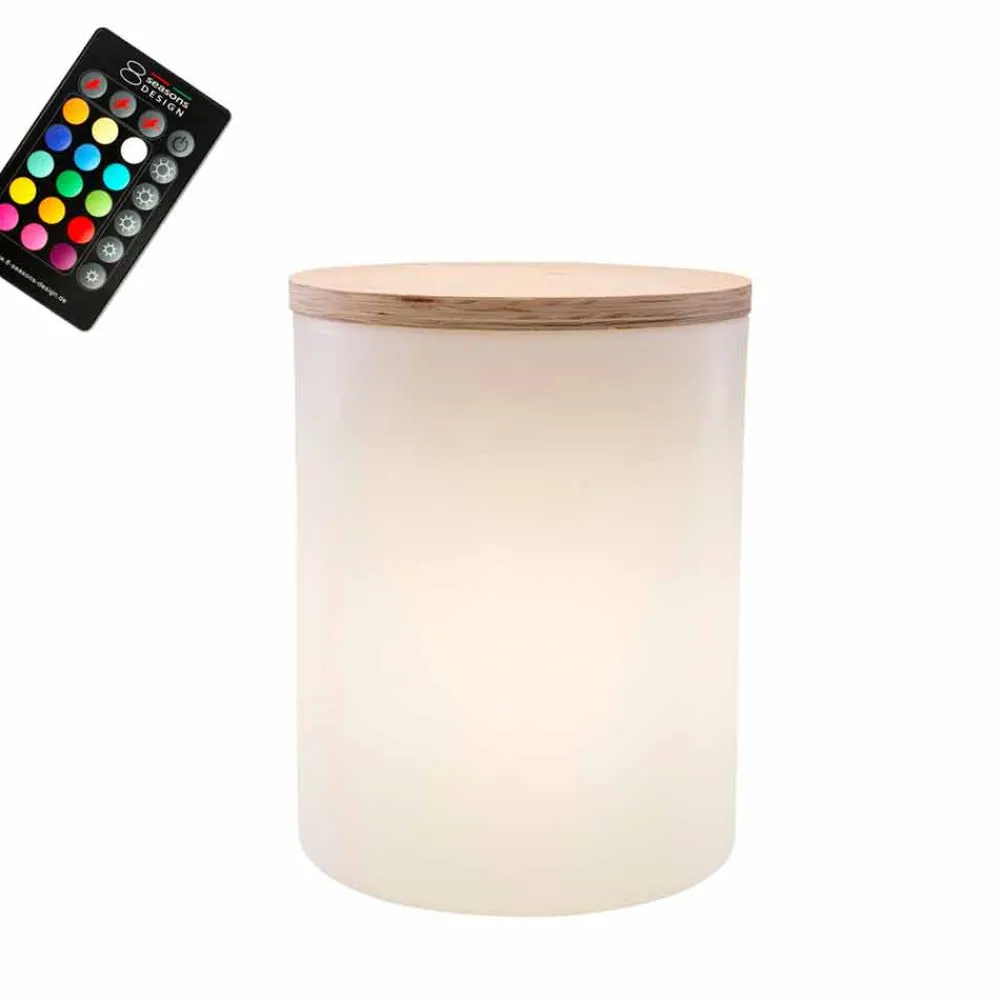 Viadurini Lighting Lichtmöbel-Tischleuchte für Außen- oder Innenausstattung mit LED, Solar oder E27 - Tamburostar