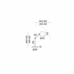 Il Fanale Vintage Tischlampen-Tischleuchte  Reporter im Industrie Design mit Schwenkarm