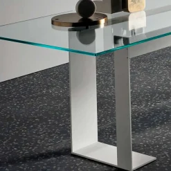 Viadurini Living Esstische Nach Mass|Esstische-Tischplatte aus extra klarem Glas und Metallbeinen, Qualität Made in Italy - Speck