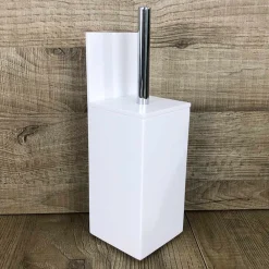 Viadurini Bathroom Badzubehör-Toilettenbürstenhalter aus weißem Corian oder mit schwarzem Einsatz Made in Italy - Elono