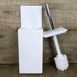 Viadurini Bathroom Badzubehör-Toilettenbürstenhalter aus weißem Corian oder mit schwarzem Einsatz Made in Italy - Elono