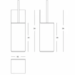 Viadurini Bathroom Badzubehör-Toilettenbürstenhalter aus weißem Corian oder mit schwarzem Einsatz Made in Italy - Elono