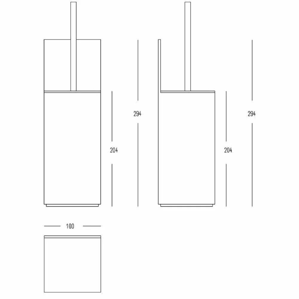 Viadurini Bathroom Badzubehör-Toilettenbürstenhalter aus weißem Corian oder mit schwarzem Einsatz Made in Italy - Elono