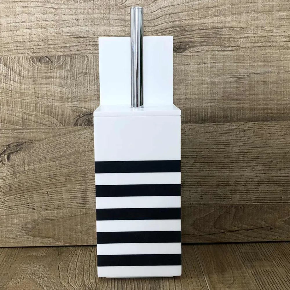 Viadurini Bathroom Badzubehör-Toilettenbürstenhalter aus weißem Corian oder mit schwarzem Einsatz Made in Italy - Elono