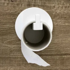 Viadurini Bathroom Toilettenpapierhalter-Toilettenpapierhalter aus weißem Corian oder mit schwarzem Einsatz, Made in Italy - Elono